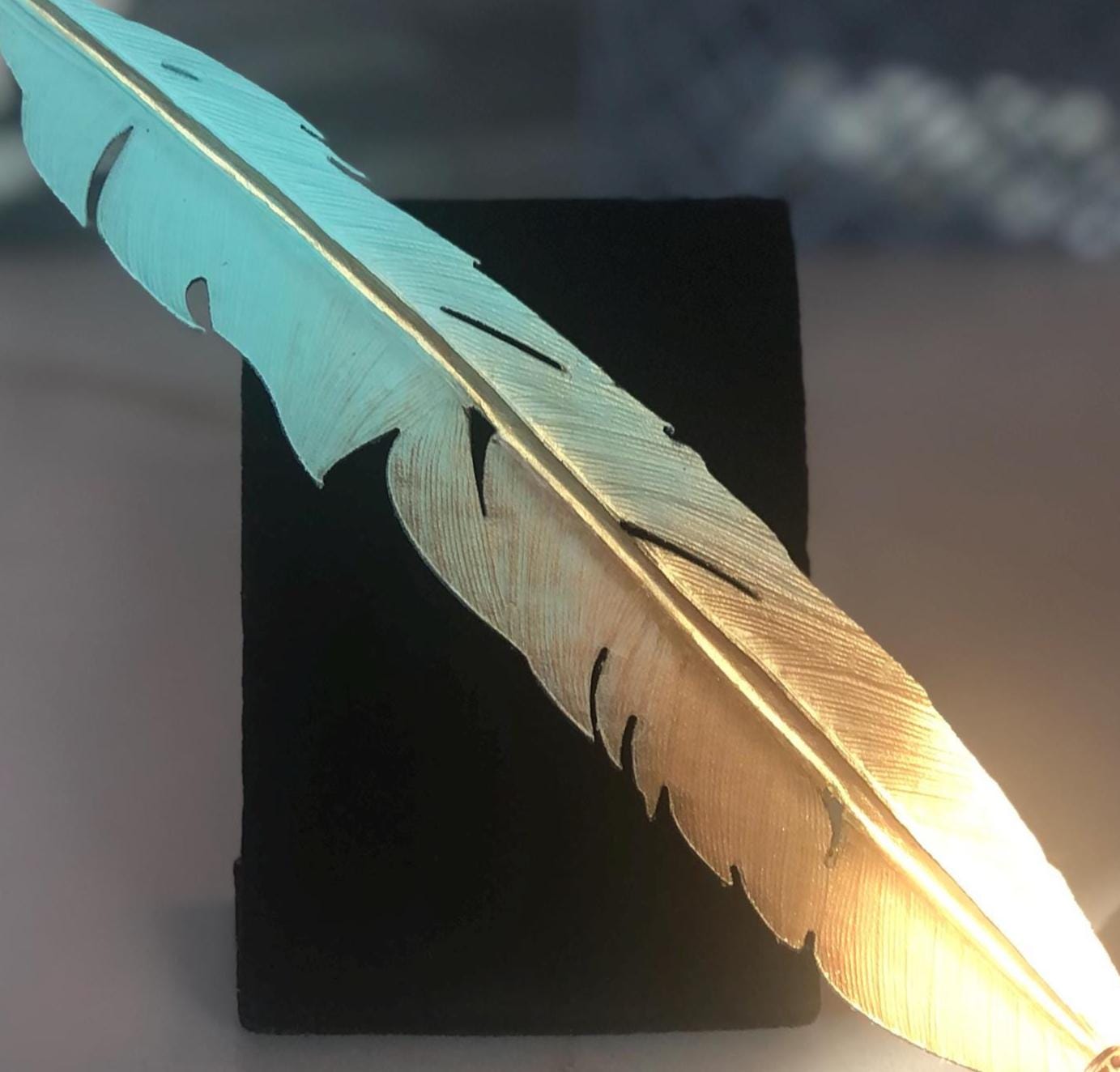 Leather Bookmark | Feather Painted Bookmarks | 3rd anniversary Gift | Leather Goods | Gifts under 20 - Image 8