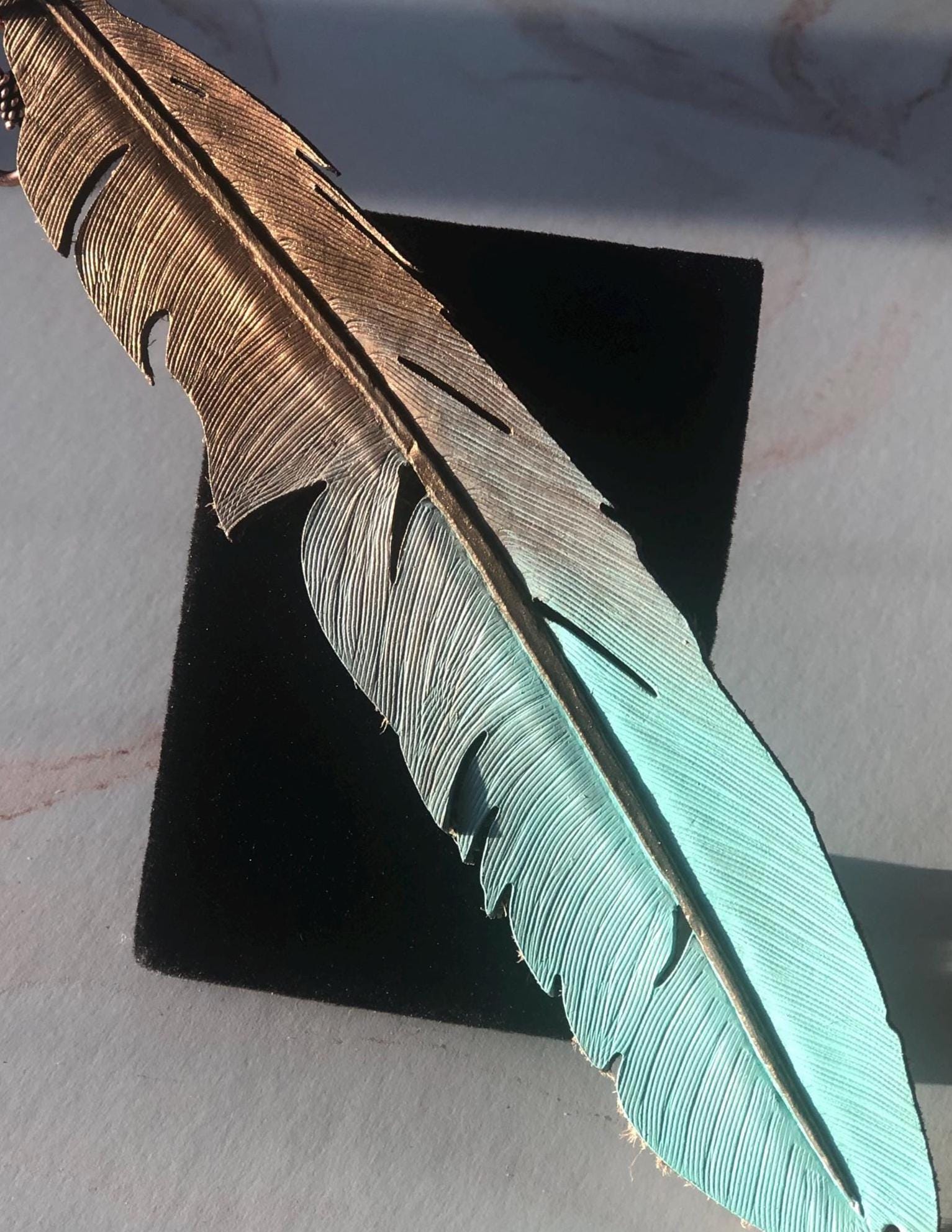 Leather Bookmark | Feather Painted Bookmarks | 3rd anniversary Gift | Leather Goods | Gifts under 20 - Image 9