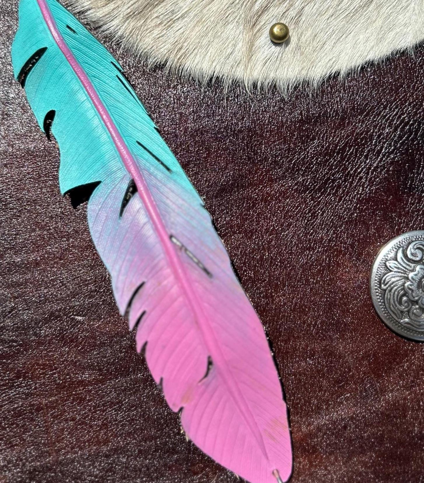 Leather Bookmark | Feather Painted Bookmarks | 3rd anniversary Gift | Leather Goods | Gifts under 20 - Image 12