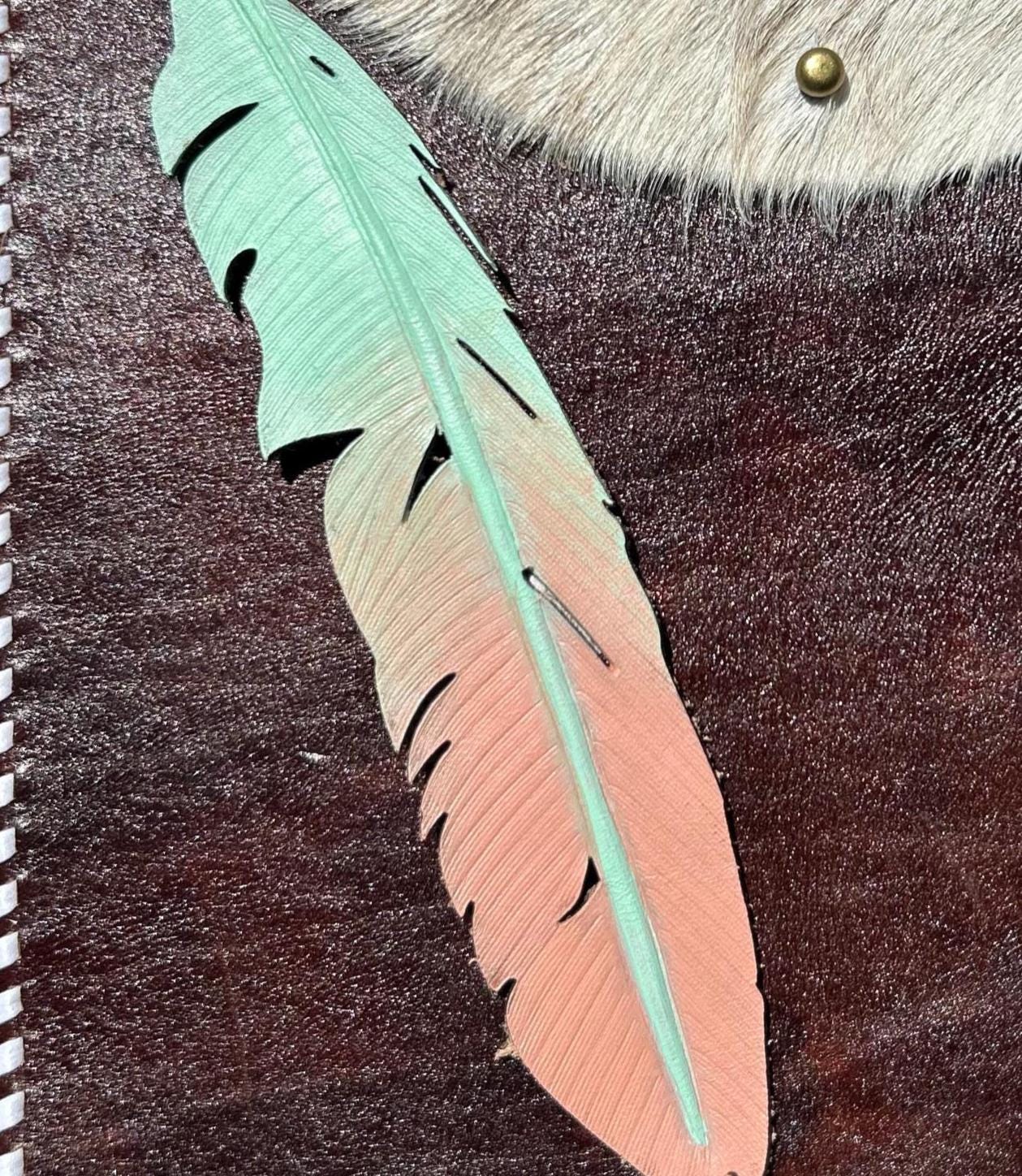 Leather Bookmark | Feather Painted Bookmarks | 3rd anniversary Gift | Leather Goods | Gifts under 20 - Image 15