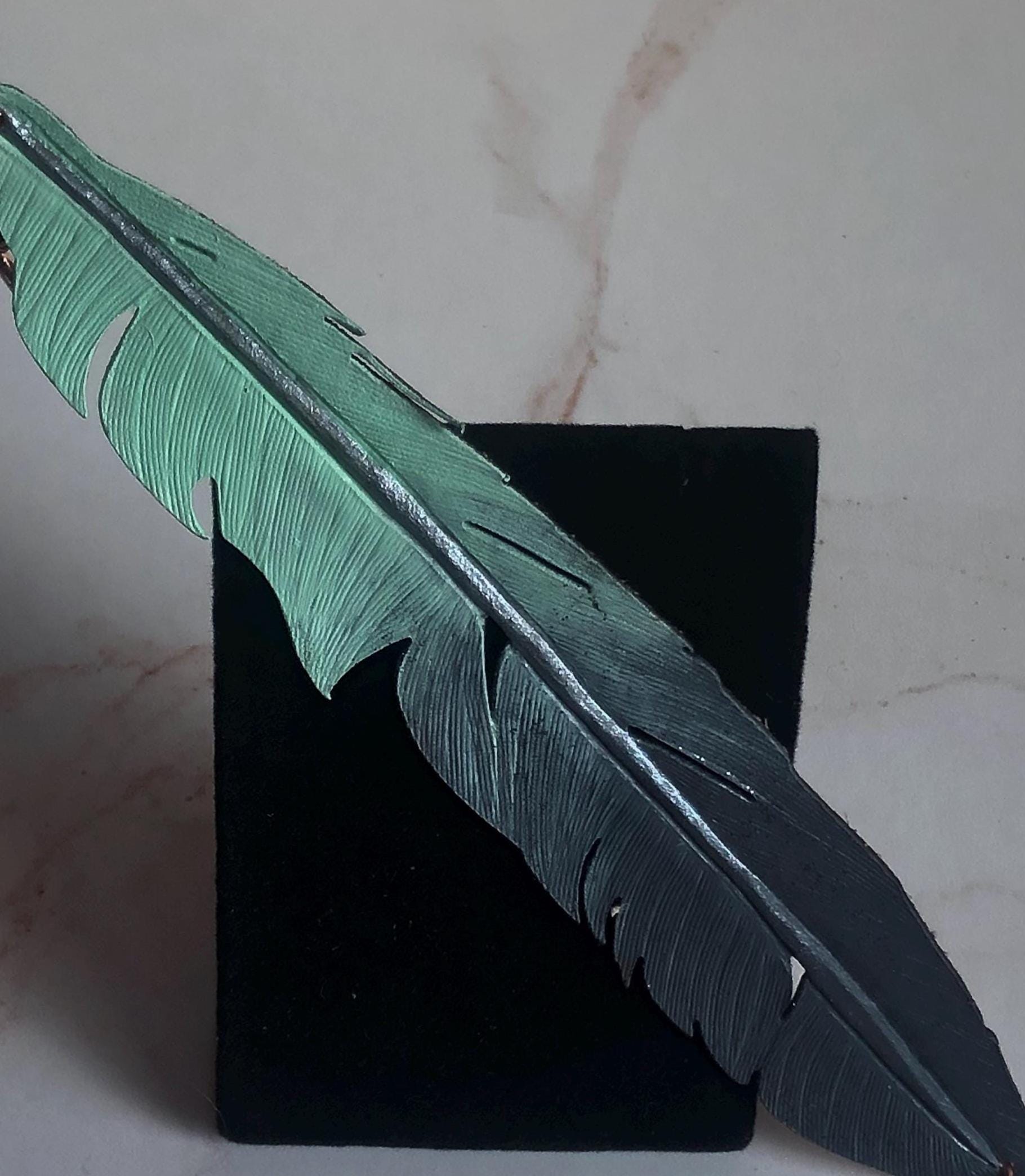 Leather Bookmark | Feather Painted Bookmarks | 3rd anniversary Gift | Leather Goods | Gifts under 20 - Image 5