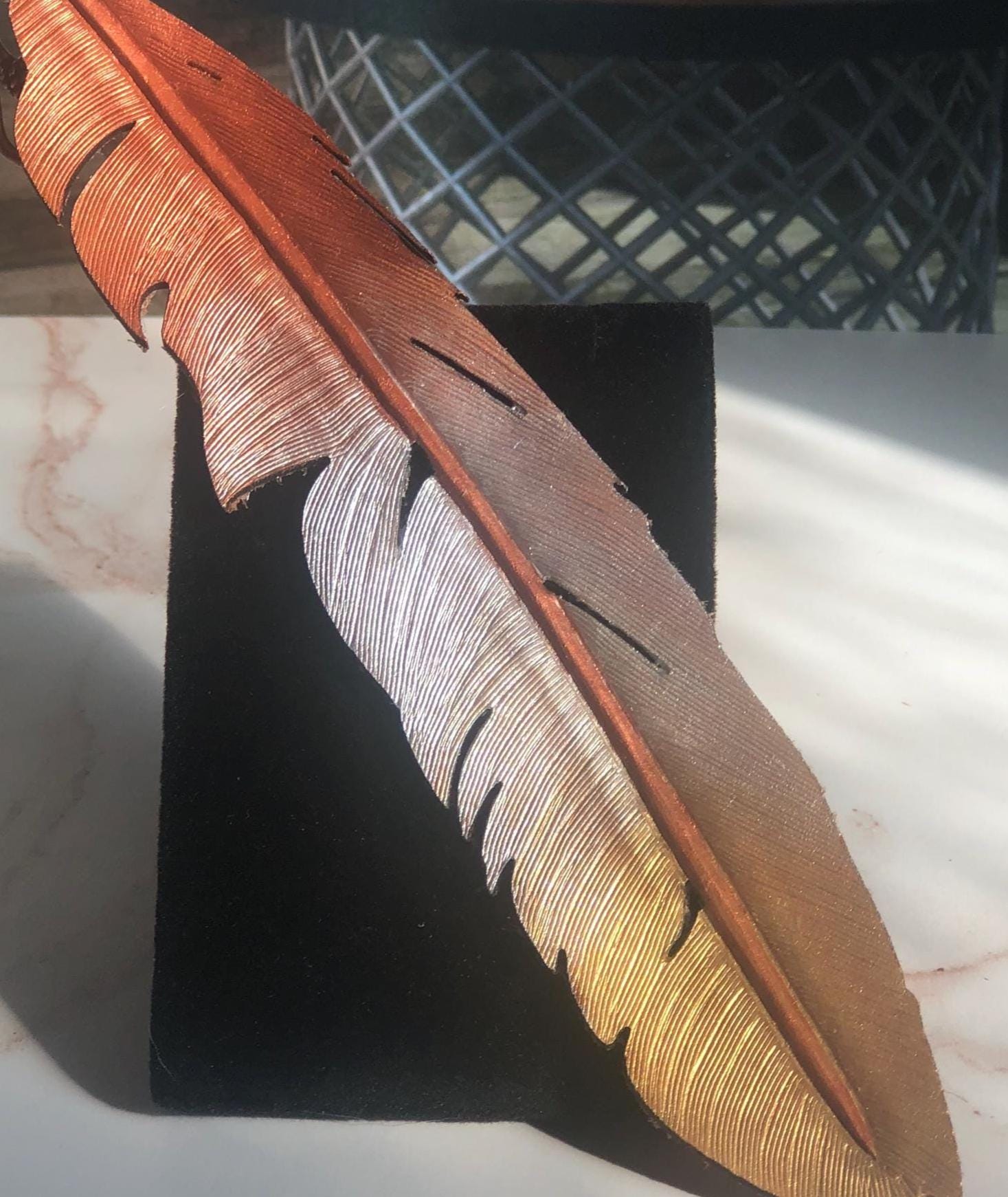 Leather Bookmark | Feather Painted Bookmarks | 3rd anniversary Gift | Leather Goods | Gifts under 20 - Image 6