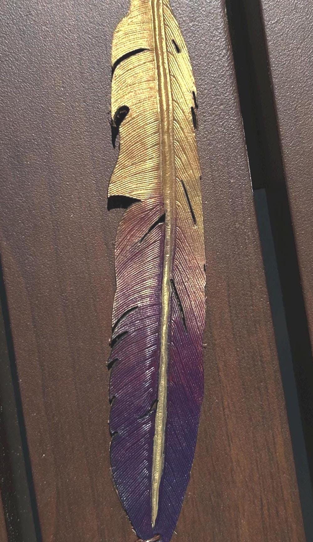 Leather Bookmark | Feather Painted Bookmarks | 3rd anniversary Gift | Leather Goods | Gifts under 20 - Image 13