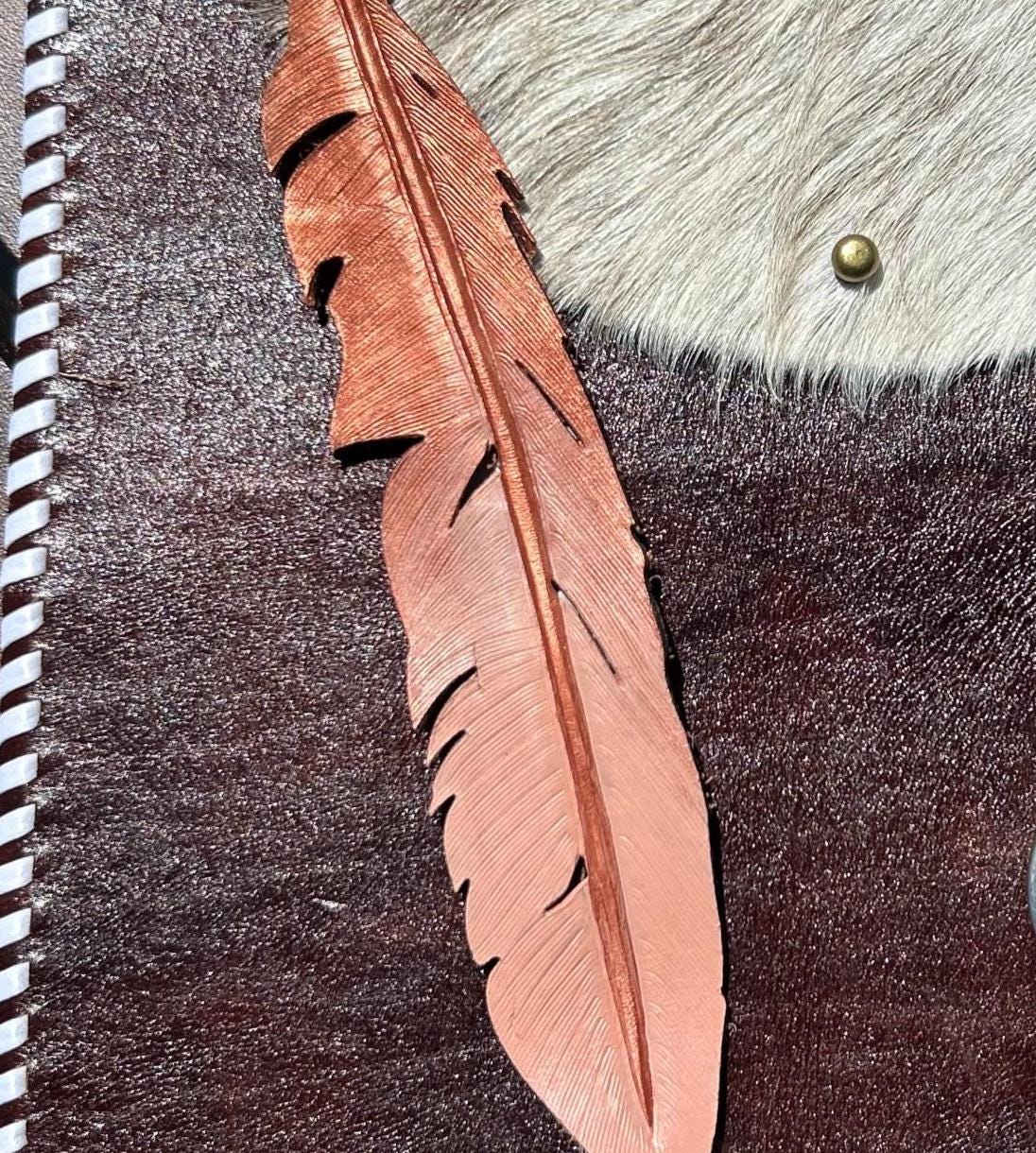 Leather Bookmark | Feather Painted Bookmarks | 3rd anniversary Gift | Leather Goods | Gifts under 20 - Image 14