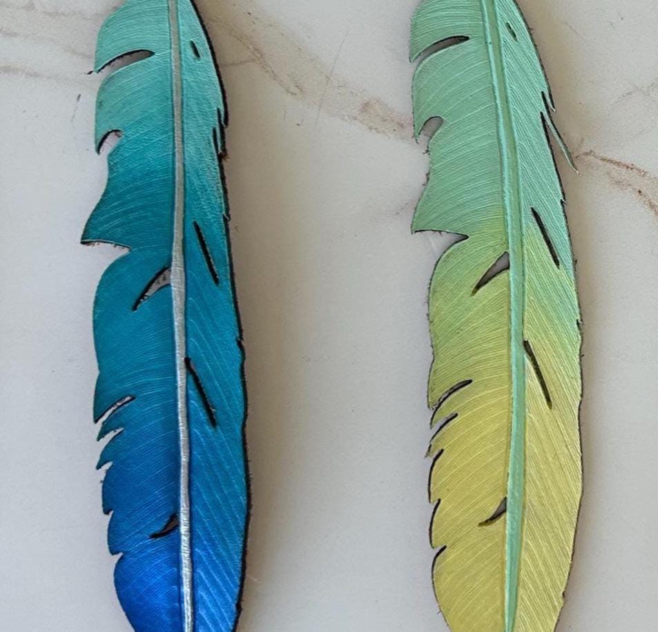 Leather Bookmark | Feather Painted Bookmarks | 3rd anniversary Gift | Leather Goods | Gifts under 20 - Image 16