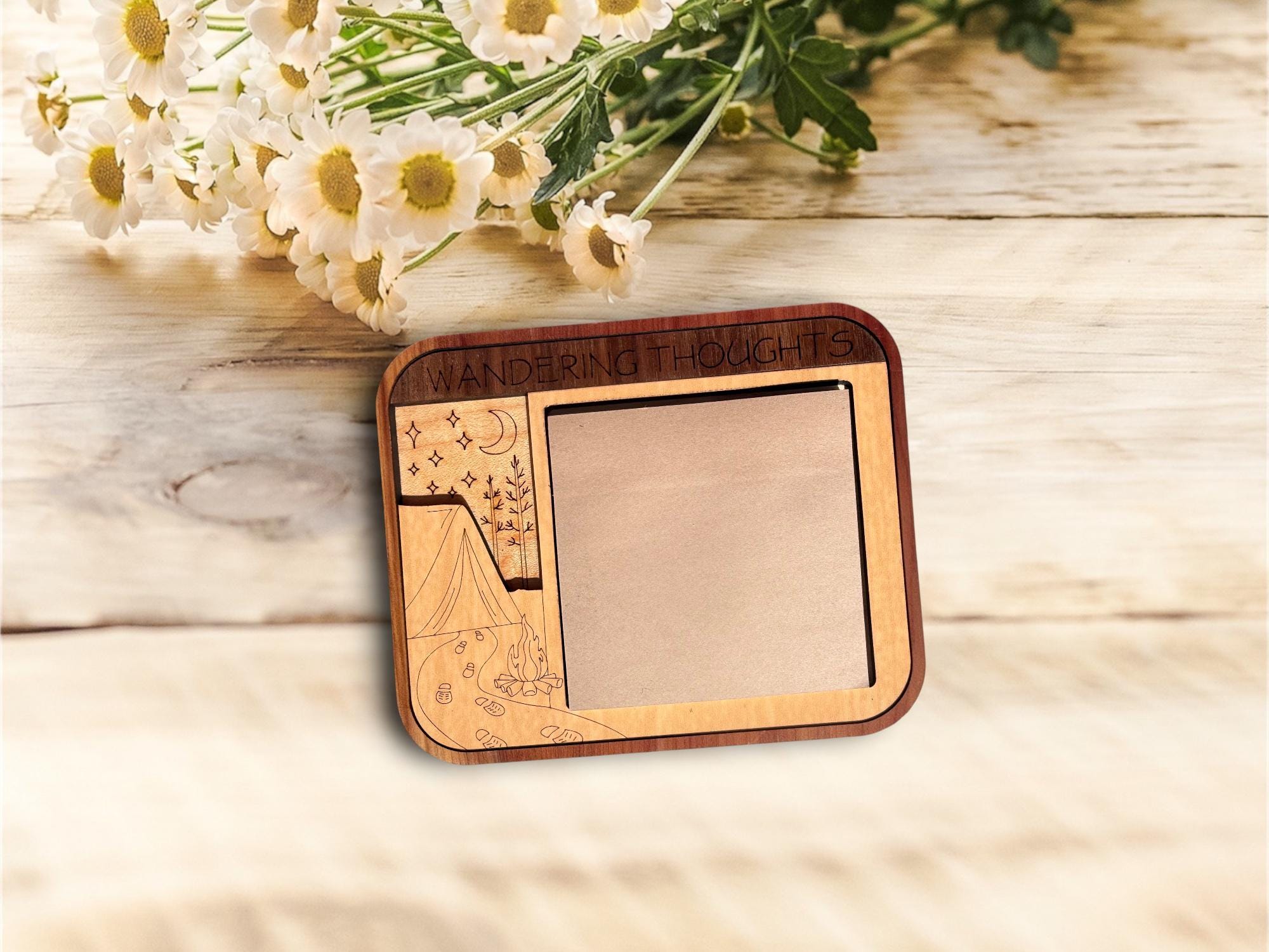 Hobby Wooden Sticky Note Holder | Engraved Desk Organizer | Gift for Readers, Gardener, Cook | Rustic Office Decor | Personalized Golf Gift - Image 7