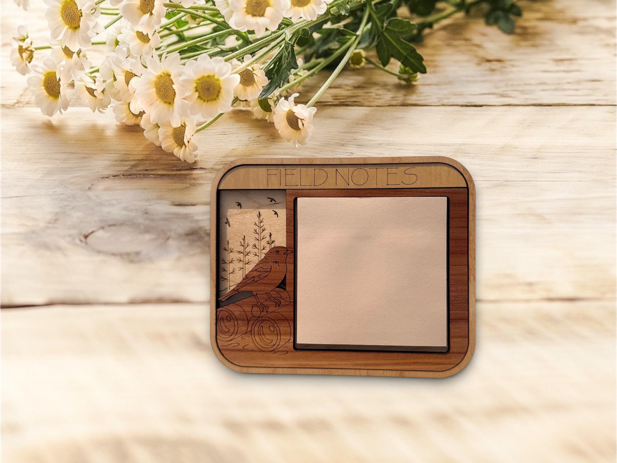 Hobby Wooden Sticky Note Holder | Engraved Desk Organizer | Gift for Readers, Gardener, Cook | Rustic Office Decor | Personalized Golf Gift - Image 13