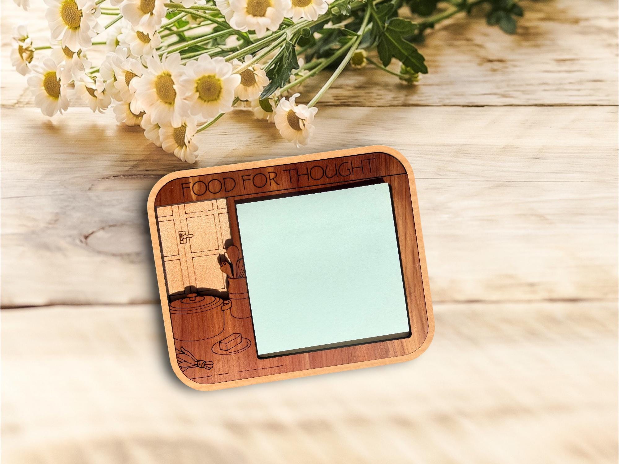 Hobby Wooden Sticky Note Holder | Engraved Desk Organizer | Gift for Readers, Gardener, Cook | Rustic Office Decor | Personalized Golf Gift - Image 4