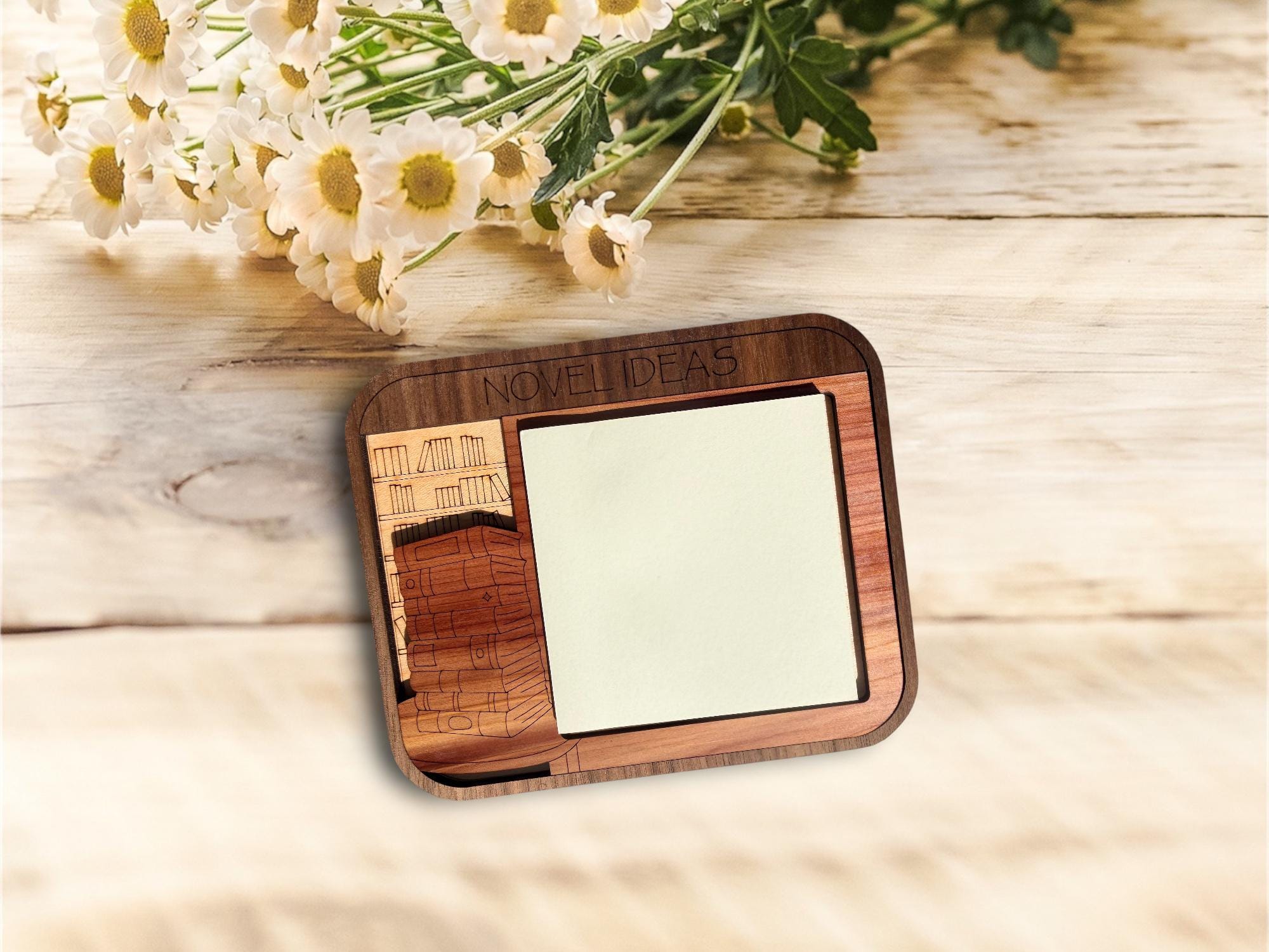 Hobby Wooden Sticky Note Holder | Engraved Desk Organizer | Gift for Readers, Gardener, Cook | Rustic Office Decor | Personalized Golf Gift - Image 6