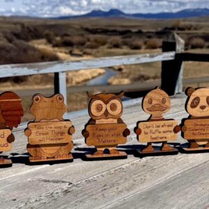 Set of Emotional Support Animals | Funny Wooden Animal Desk Decor | Inspirational Signs | Unique Coworker Gift | Rustic Affirmation Decor