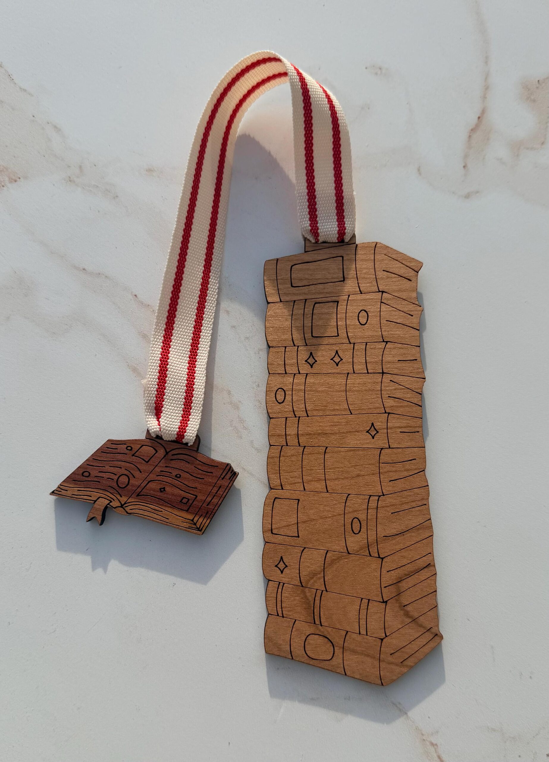 Wooden Engraved Bookmark with Charm | Handmade Book Lover Gift | Unique Wood Bookmark | Gift for Readers | Hobbies Bookmark with Ribbon - Image 4
