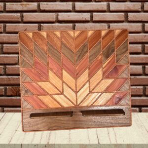 Southwest Mountain Cookbook Stand | Cookbook Holder for Counter | Geometric Wood Book Stand | Quilter Kitchen Gift | Kitchen Gift for Baker