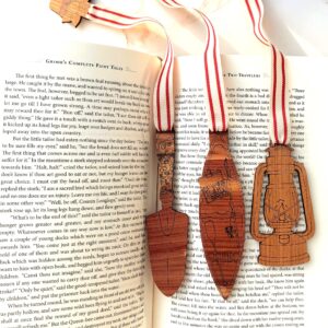 Wooden Engraved Bookmark with Charm | Handmade Book Lover Gift | Unique Wood Bookmark | Gift for Readers | Hobbies Bookmark with Ribbon