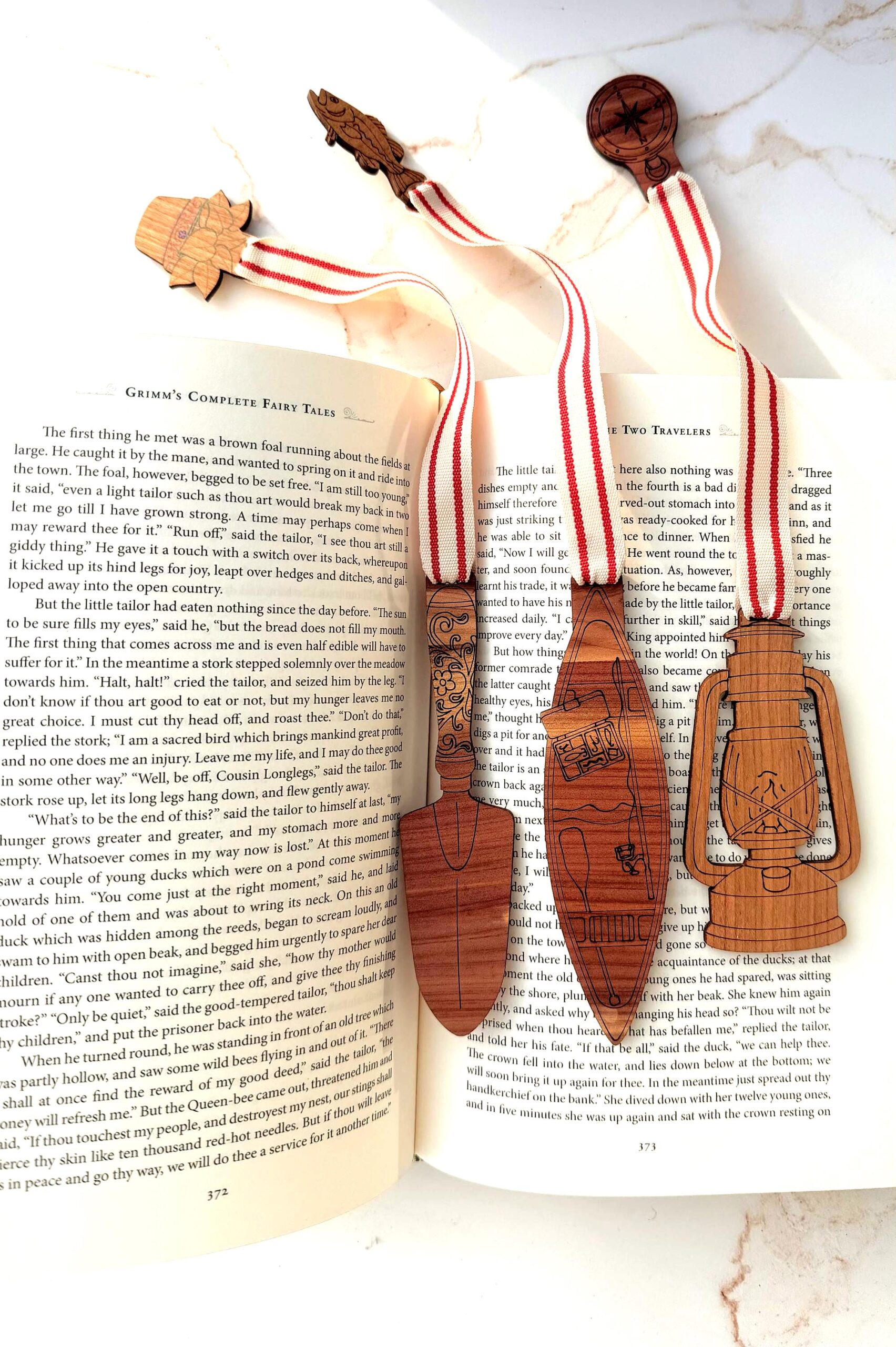 Wooden Engraved Bookmark with Charm | Handmade Book Lover Gift | Unique Wood Bookmark | Gift for Readers | Hobbies Bookmark with Ribbon