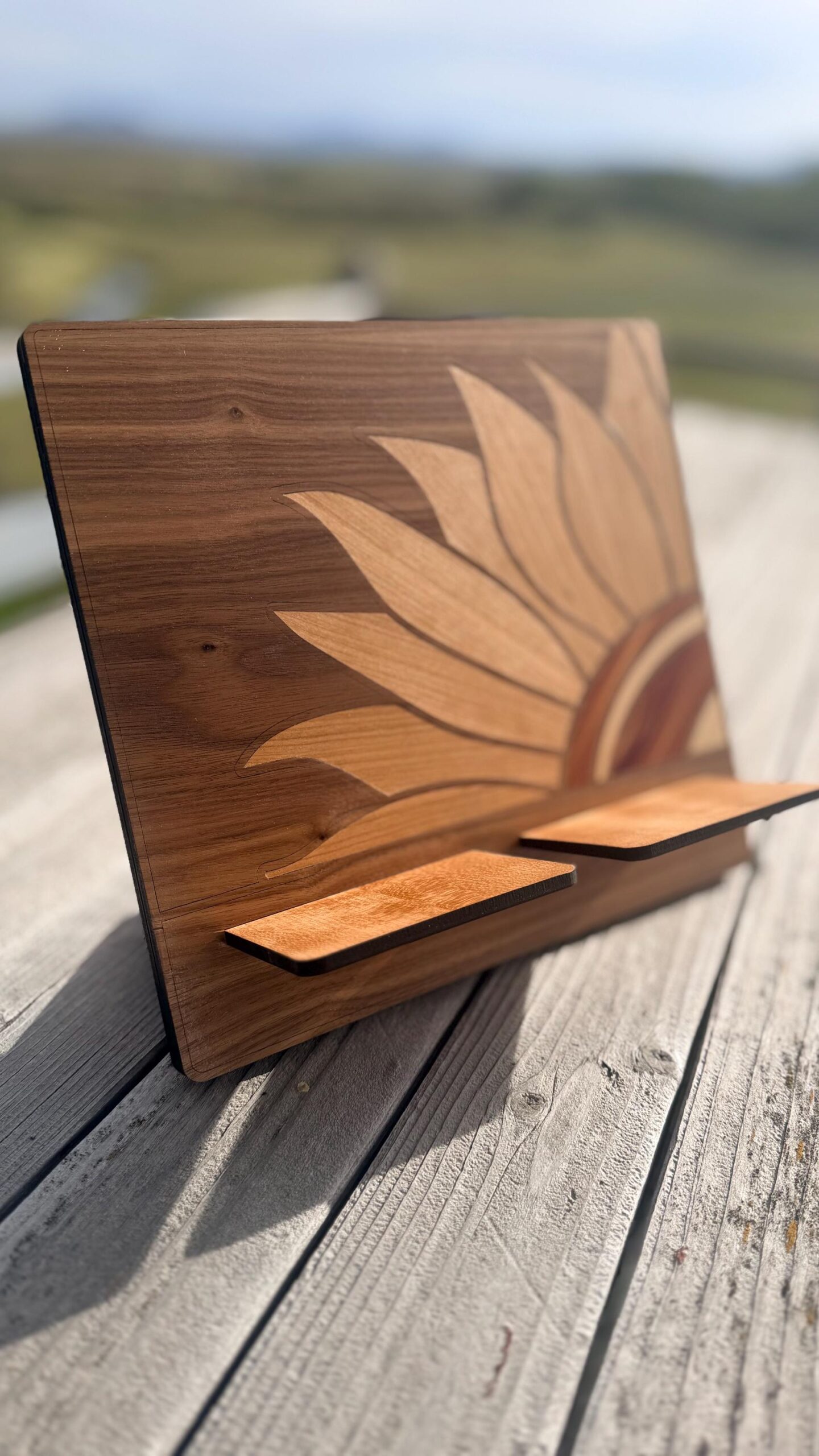 Customized Sunflower Wood Tablet Stand: Cookbook Holder - Image 12