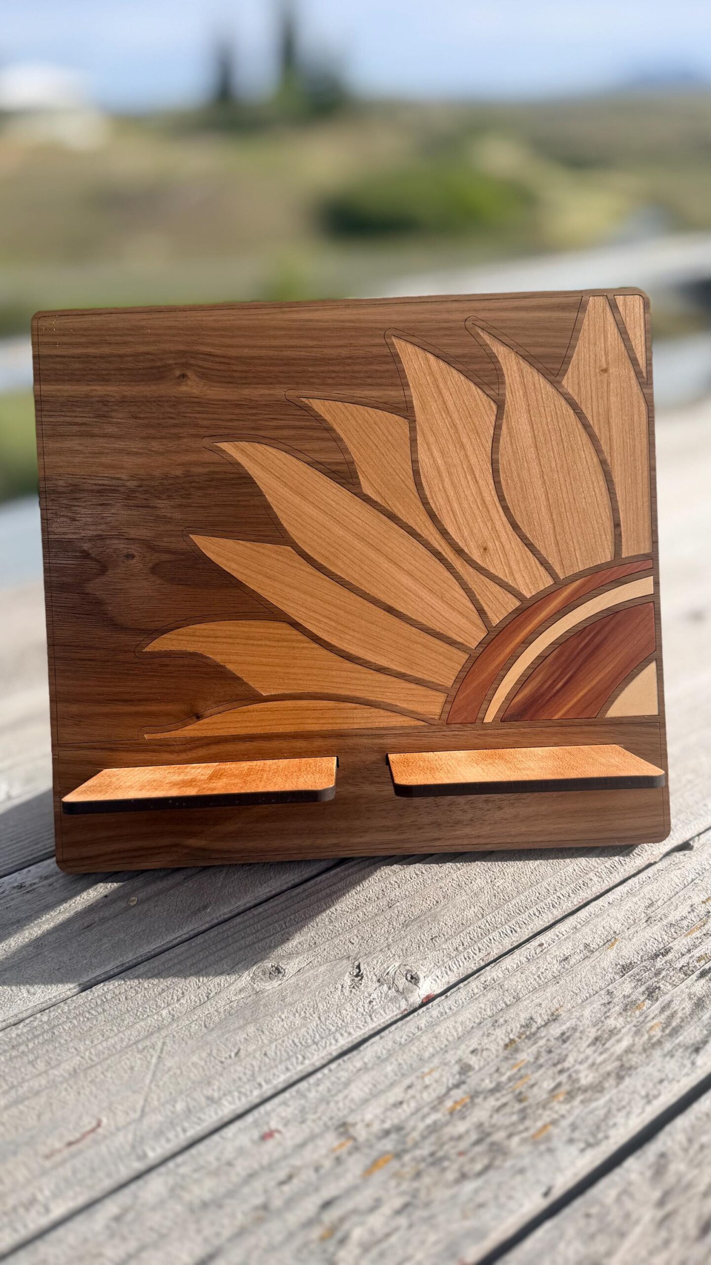 Customized Sunflower Wood Tablet Stand: Cookbook Holder - Image 13